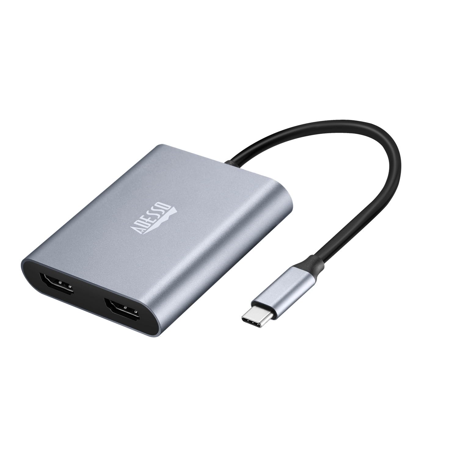 USB C to Dual HDMI Adapter, Compact and Portable USB C Adapter, Supports 4K@60Hz and Dual 2K/1080P@60Hz