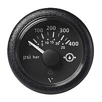 Veratron 2-1/16" (52mm) ViewLine Transmission Oil Pressure 400 PSI/25 Bar - Black Dial & Round Bezel