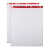 Office Depot® Brand Easel Pads, 27" x 34", Ruled, 50 Sheets, 30% Recycled, White, Pack Of 2