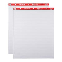 Office Depot® Brand Easel Pads, 27" x 34", Ruled, 50 Sheets, 30% Recycled, White, Pack Of 2