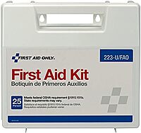 First Aid Only 223-U 25 Person Bulk First Aid Kit, 106-Piece Kit, White (Pack of 2) 2.5" x 8.4" x 9" (Pack of 2) First Aid Kit
