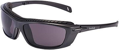 Bolle Safety Eyewear Safety Smoke PC Anti Scratch | Anti Fog Platinum Black Blue, Multi, 40277, One Size