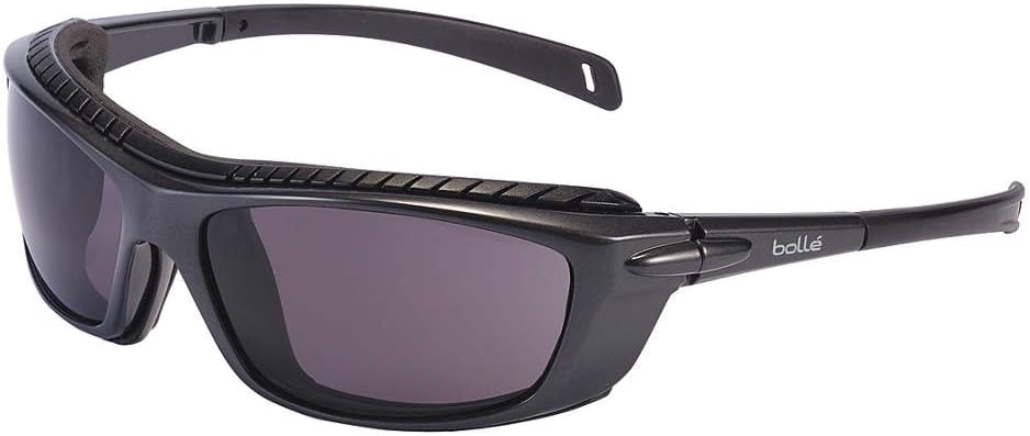 Bolle Safety Eyewear Safety Smoke PC Anti Scratch | Anti Fog Platinum Black Blue, Multi, 40277, One Size