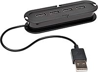 Tripp Lite 4-Port USB 2.0 Hi-Speed Ultra-Mini Hub with power adapter (U222004R), Black