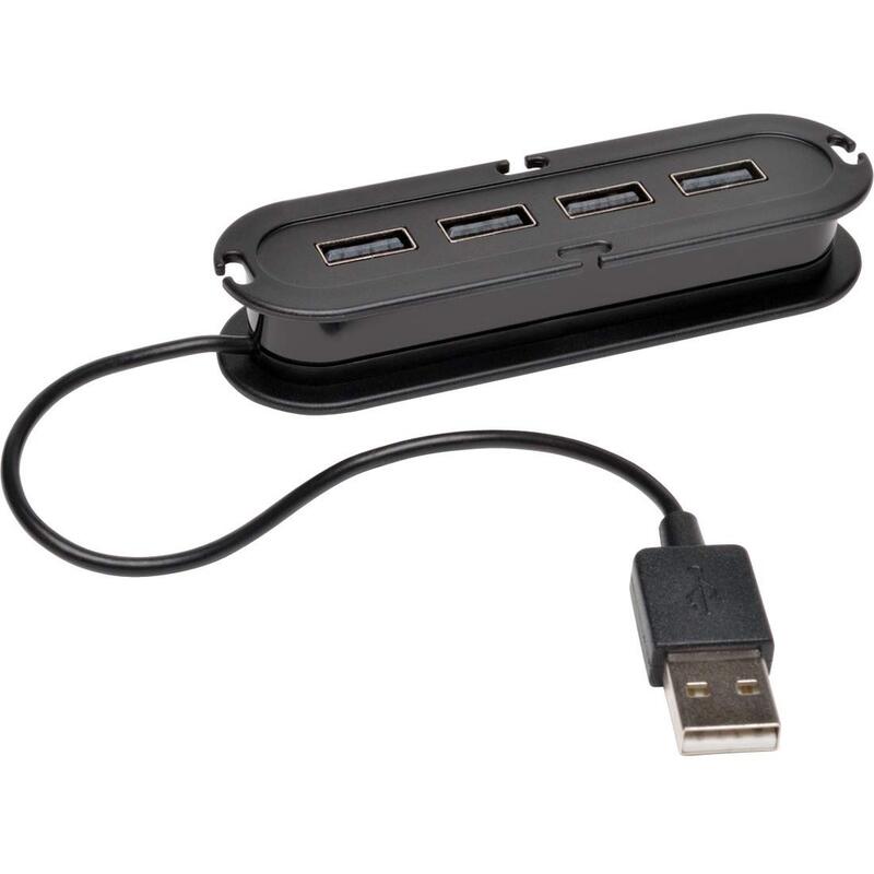 Tripp Lite 4-Port USB 2.0 Hi-Speed Ultra-Mini Hub with power adapter (U222004R), Black