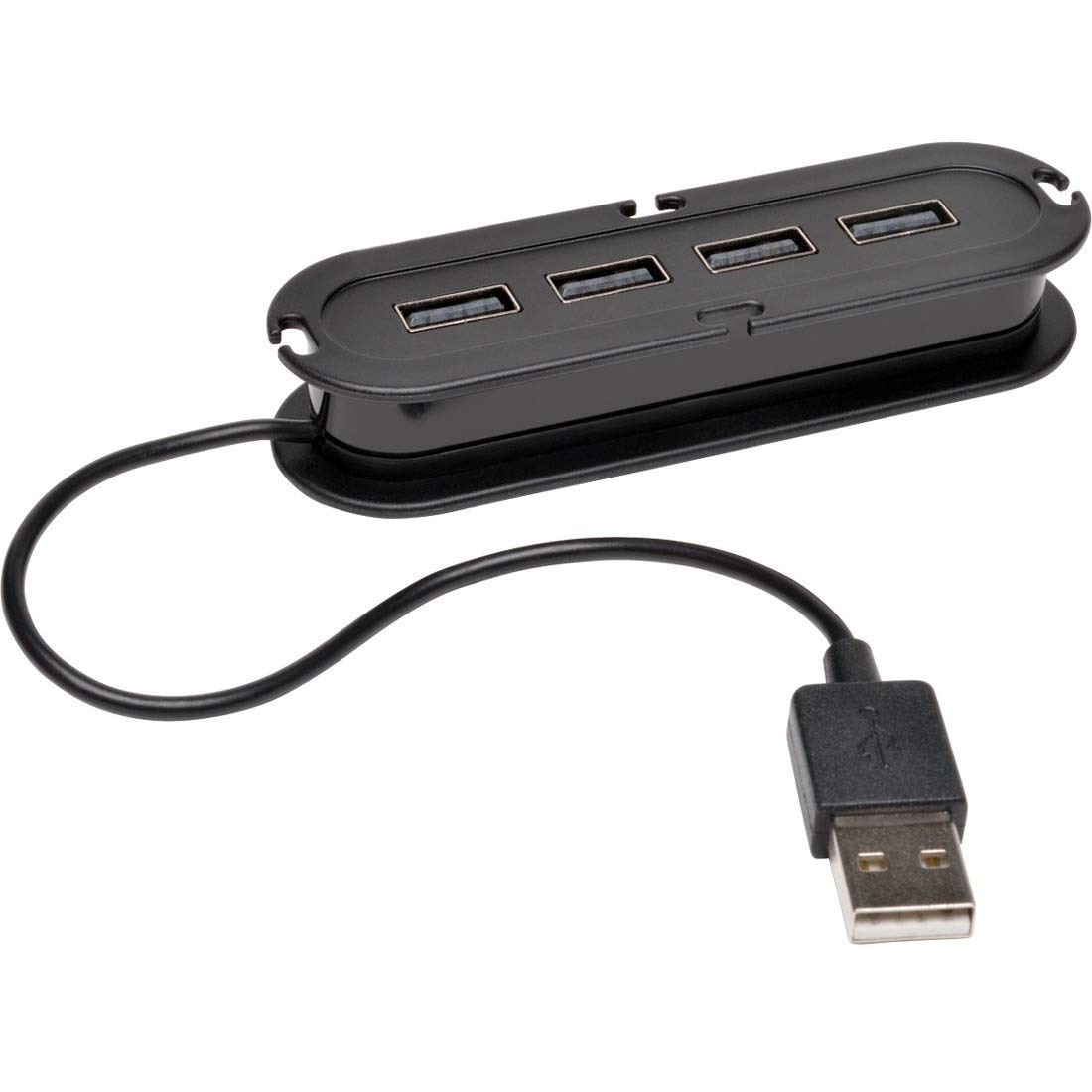 Tripp Lite 4-Port USB 2.0 Hi-Speed Ultra-Mini Hub with power adapter (U222004R), Black