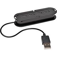Tripp Lite 4-Port USB 2.0 Hi-Speed Ultra-Mini Hub with power adapter (U222004R), Black