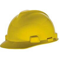 MSA V-Gard Slotted Full-Brim Protective Hard Hat with Staz-On Suspension