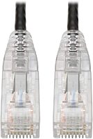 Tripp Lite Cat6 Gigabit Patch Cable Snagless Utp RJ45 Molded Slim, 2', Black (N201-S02-BK)