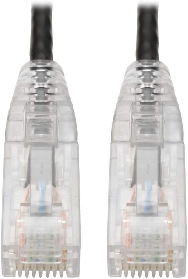 Tripp Lite Cat6 Gigabit Patch Cable Snagless Utp RJ45 Molded Slim, 2', Black (N201-S02-BK)