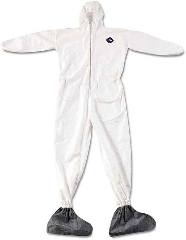 E.I. DUPONT DE NEMOURS - Tyvek Elastic-Cuff Hooded Coveralls W/boots, White, 4x-Large, 25/carton (DUPTY122S4XL) (TY122S4XL)