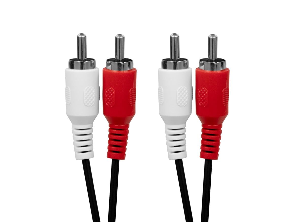 Monoprice 6ft 2 RCA Plug/2 RCA Plug M/M Cable - Black 1 Count (Pack of 1)