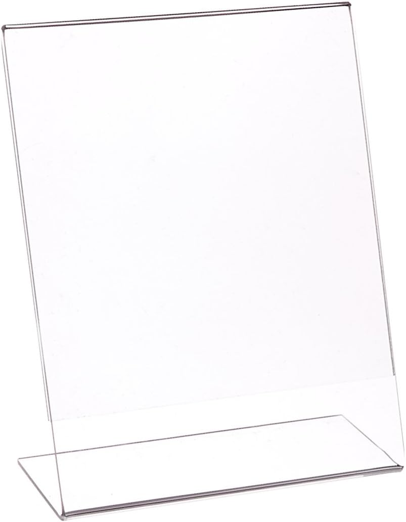 Azar Displays Acrylic L-Shaped Sign Holders, Clear - Pack of 10