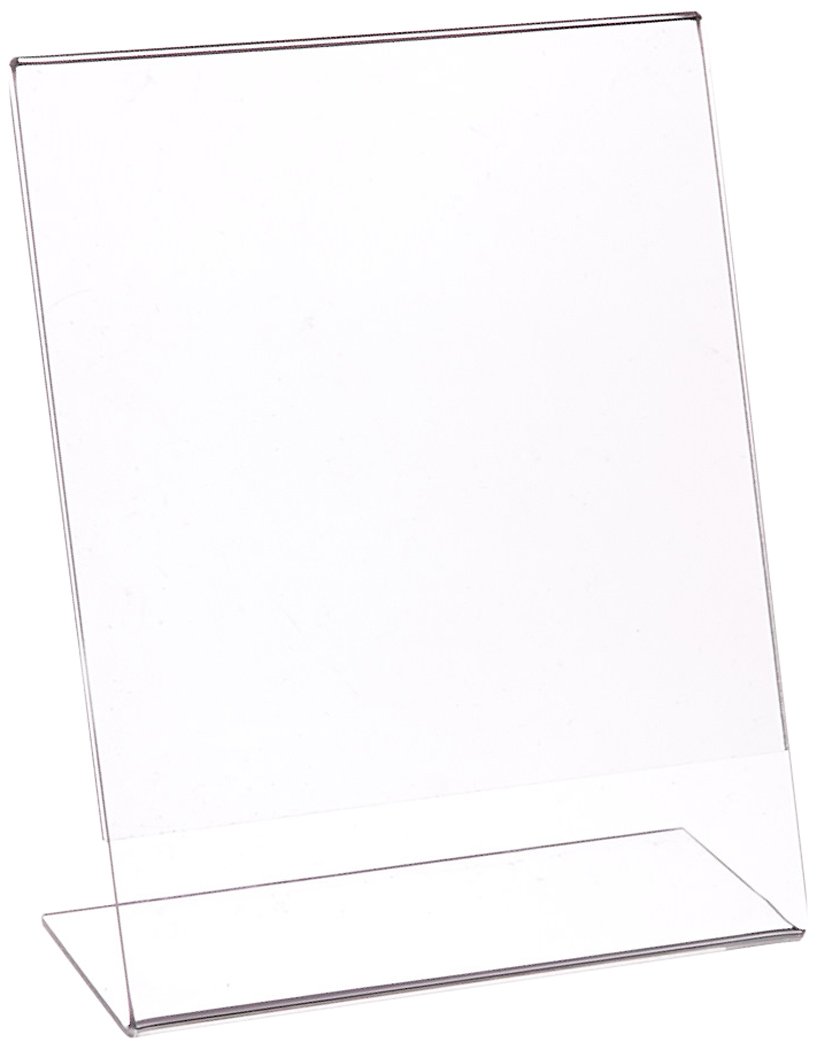 Azar Displays Acrylic L-Shaped Sign Holders, Clear - Pack of 10
