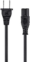 Monoprice Figure-8 (IEC C7 / IEC-320-C7) Non-Polarized Power Cord 18AWG SPT-2 Black