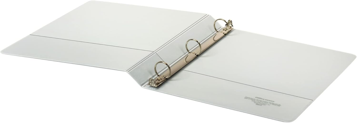 Office Depot® Brand Durable Round-Ring View Binders, 1" Rings, White, Pack of 6 Binders