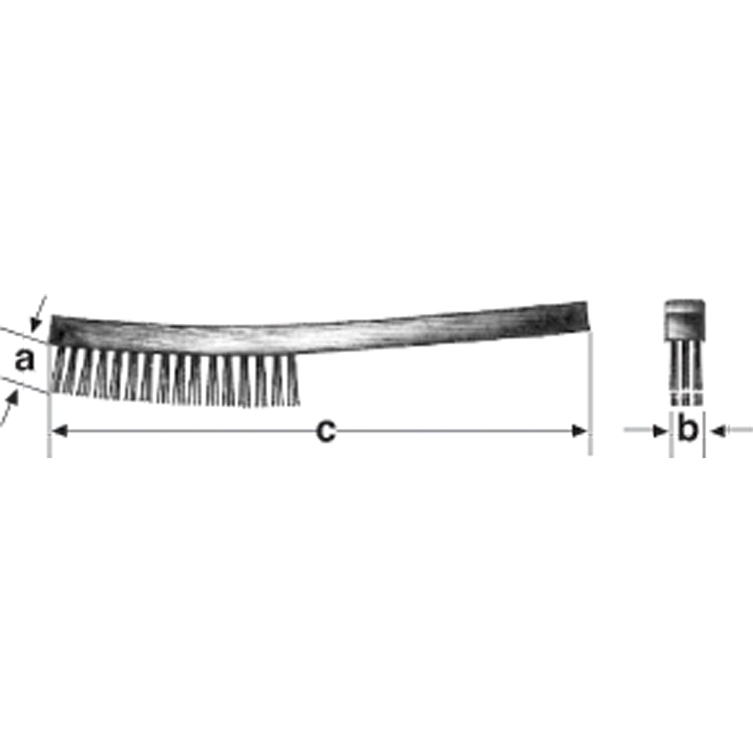 Ampco Safety Tools B-400 Scratch Brush, 4 Rows x 19 Columns, Bronze, Curved Handle