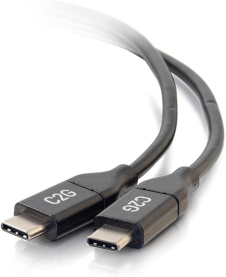 C2G USB Cable, USB 2.0 Cable, USB C to C Cable, Black, 3 Feet (0.91 Meters), Cables to Go 28825