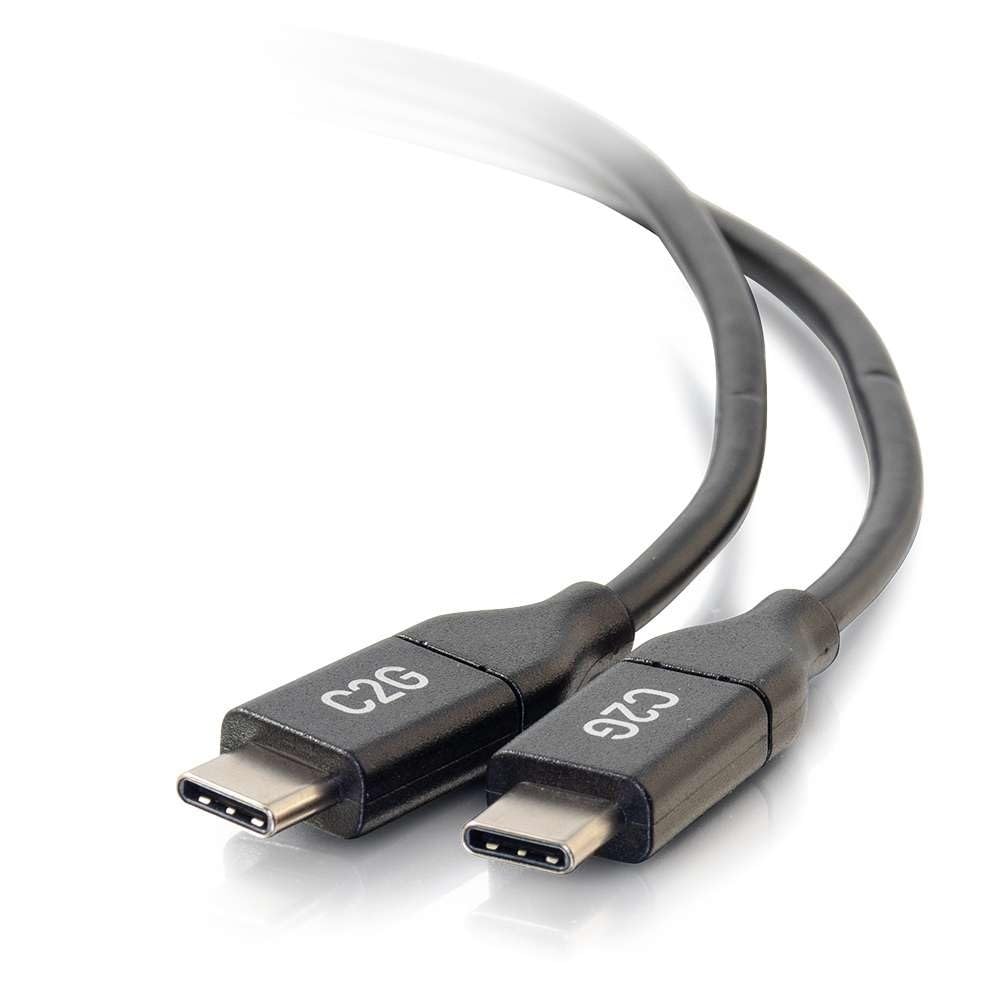 C2G USB Cable, USB 2.0 Cable, USB C to C Cable, Black, 6 Feet (1.82 Meters), Cables to Go 28828