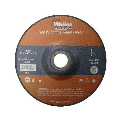 Depressed Center Wheel: Type 27, 5" Dia, 0.045" Thick, Aluminum Oxide
