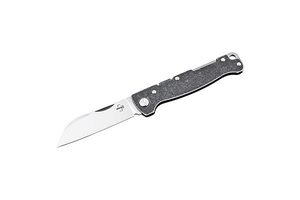 BÖKER PLUS® Atlas Backlock Sheepfoot Pocket Knife - Two-handed full metal folding knife with D2 Sheepfoot blade - EDC pocket knife with stainless steel metal handle scales