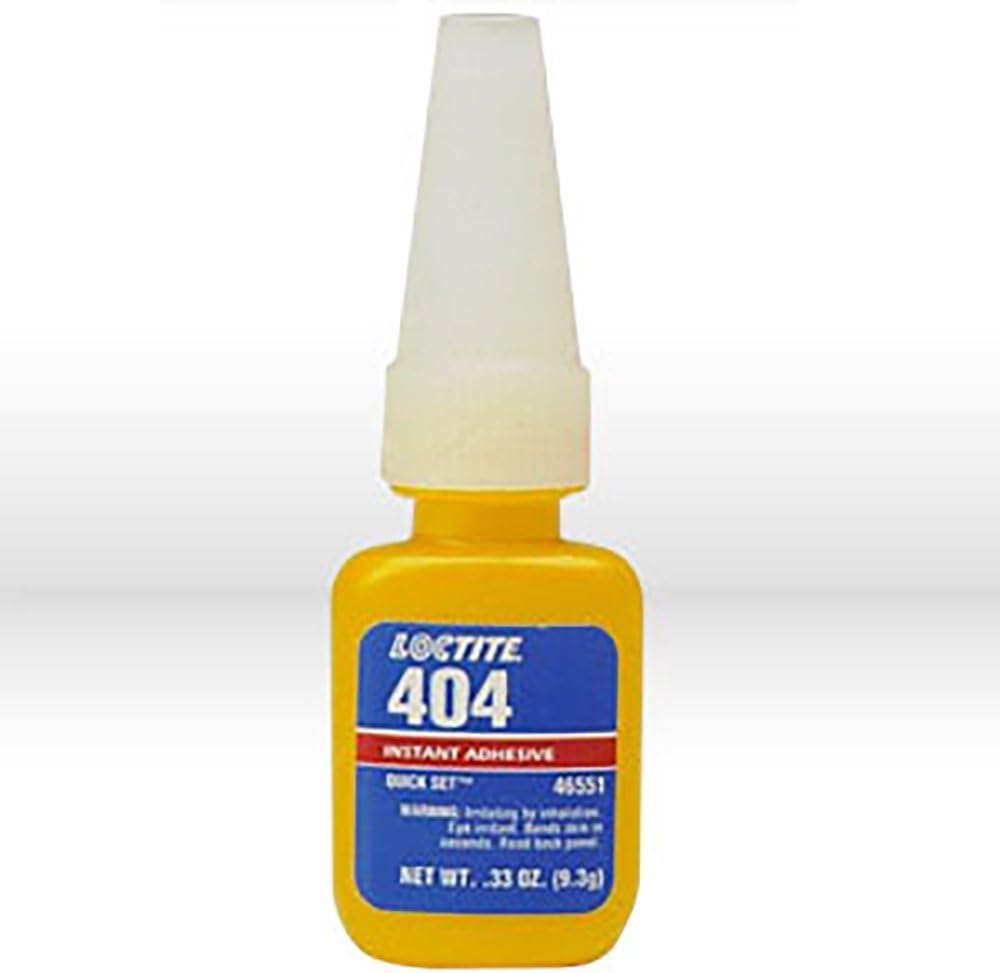 Loctite 404 General Purpose Quick Set Rubber Instant Adhesive, 3500 psi Tensile Strength, 0.333 oz Bottle, Clear