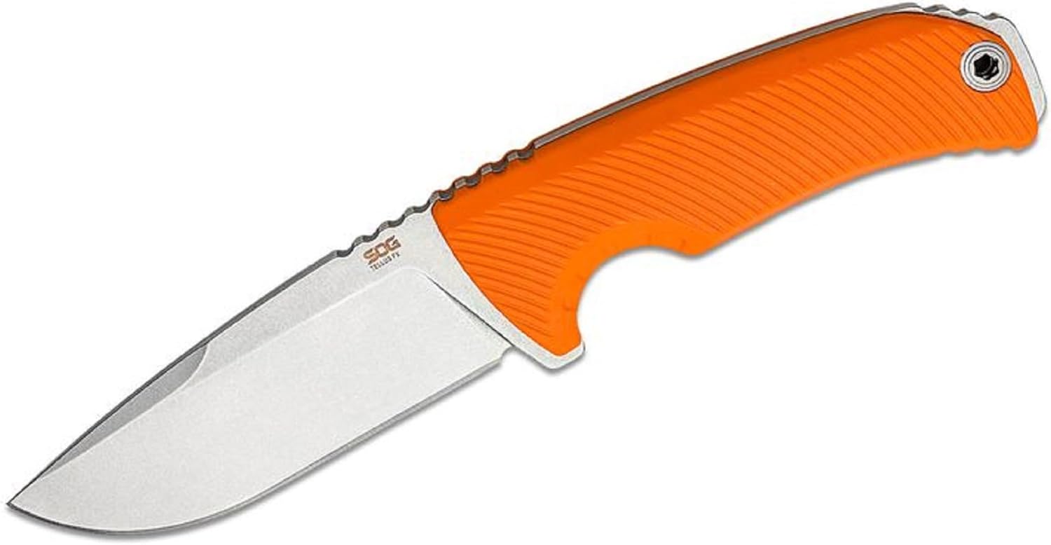 SOG Tellus FX Full-Sized Fixed Blade Knives 4.2" Full-Tang CRYO 440C Steel Blade GRN Handle UMS Compatible Sheath Blaze