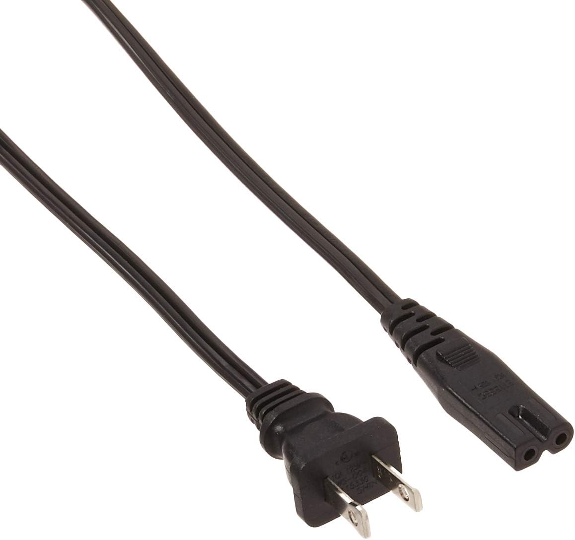 C2G 6ft 18 AWG 2-Slot Polarized Power Cord (NEMA 1-15P to IEC320C7) - 6ft