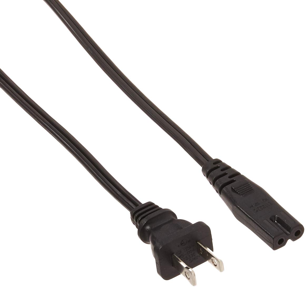 C2G 6ft 18 AWG 2-Slot Polarized Power Cord (NEMA 1-15P to IEC320C7) - 6ft