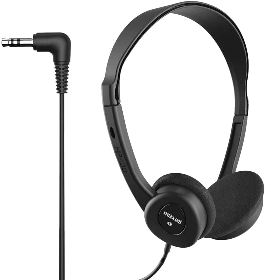 Maxell - 190319 Stereo Headphones - 3.5mm Cord with 6-Foot Length - Soft Padded Ear Cushions