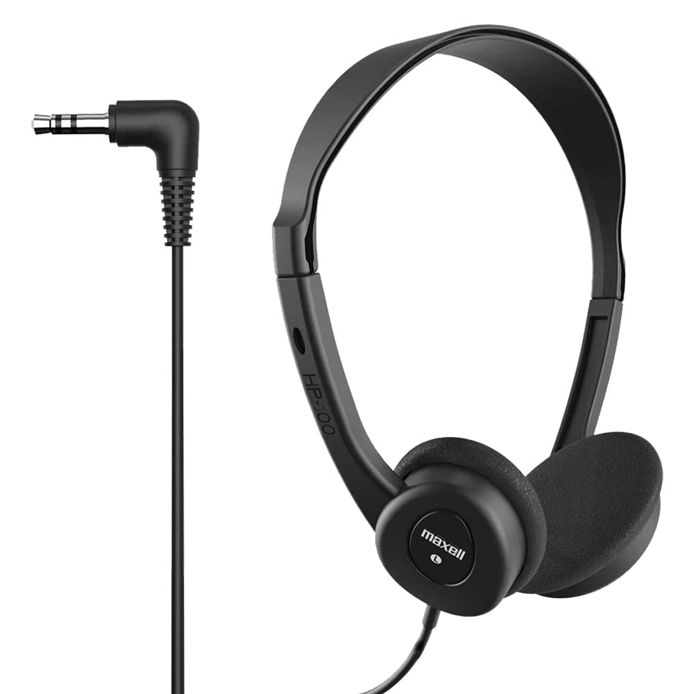 Maxell - 190319 Stereo Headphones - 3.5mm Cord with 6-Foot Length - Soft Padded Ear Cushions
