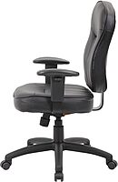 Boss Office Products Leather Task Adjustable Arms Chair, Black