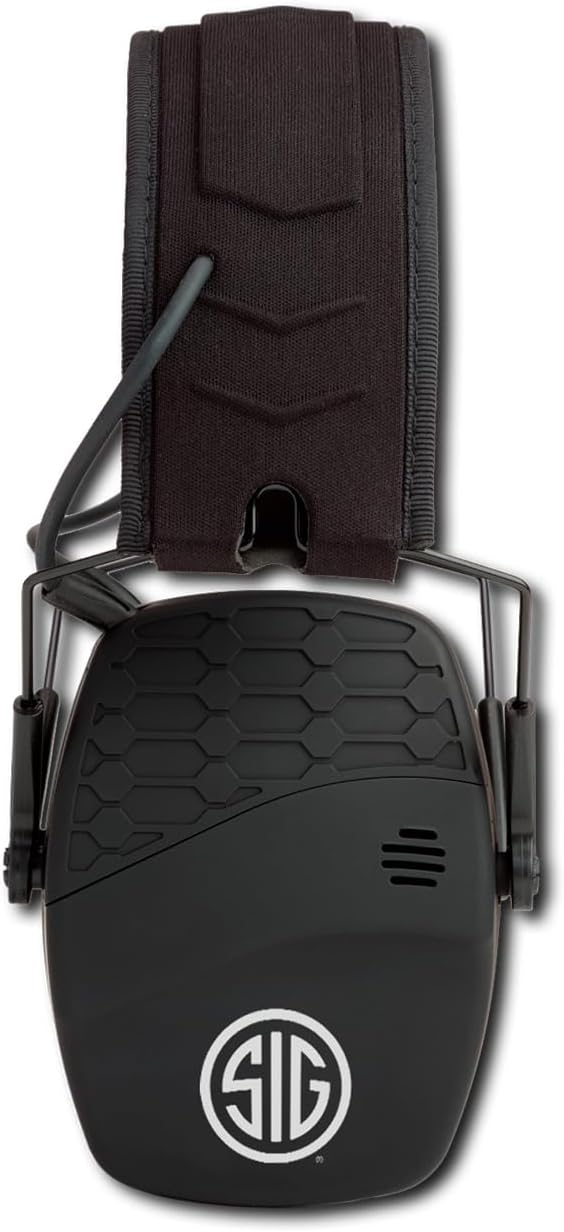 AXIL x SIG SAUER TRACKR Blu Electronic Ear Muffs | 27dB SNR / 21dB NRR Compact Lightweight Water-Resistant Tactical Shooting