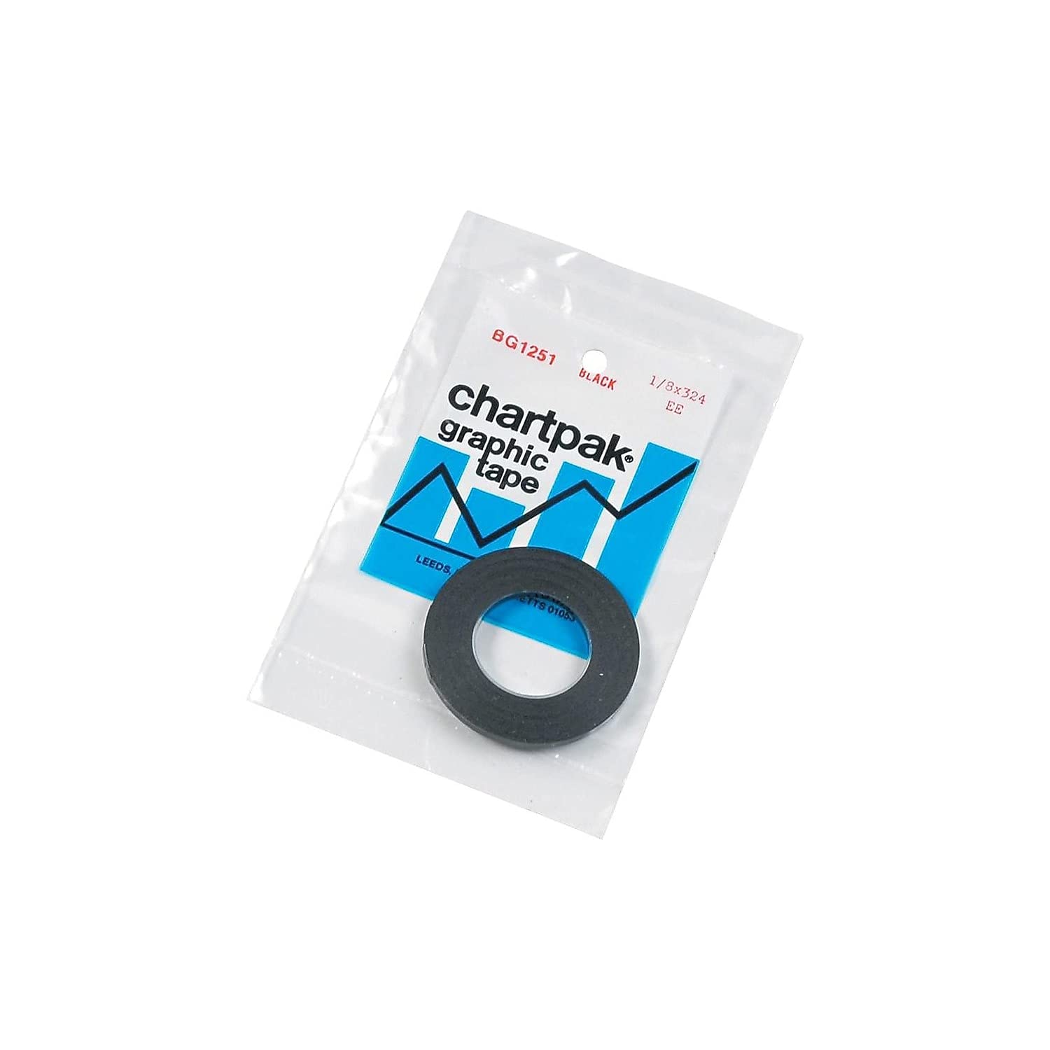 Chartpak, CHABG1251, Glossy Graphic Tape, 1 Roll, Black 1 Count (Pack of 1)