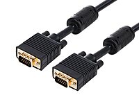 MONOPRICE Super VGA (SVGA) Monitor Cable - DE-15 Male to Male, Gold-Plated with Ferrites