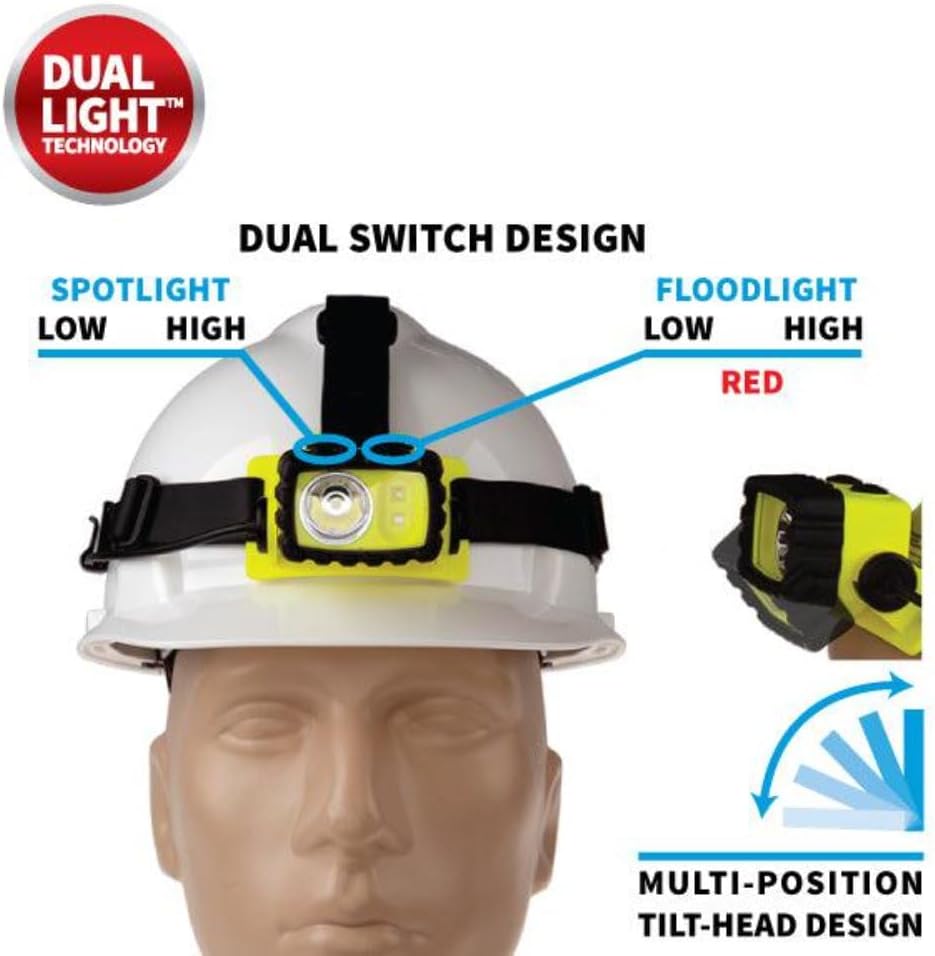 Nightstick XPP-5456G Intrinsically Safe Permissible Dual-Light Multi-Function Headlamp, Green