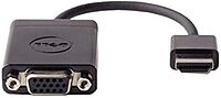 Dell HDMI to VGA Adapter - 1 x 19-pin HDMI (Type A) Digital Audio/Video Male - 1 x 15-pin HD-15 VGA Female