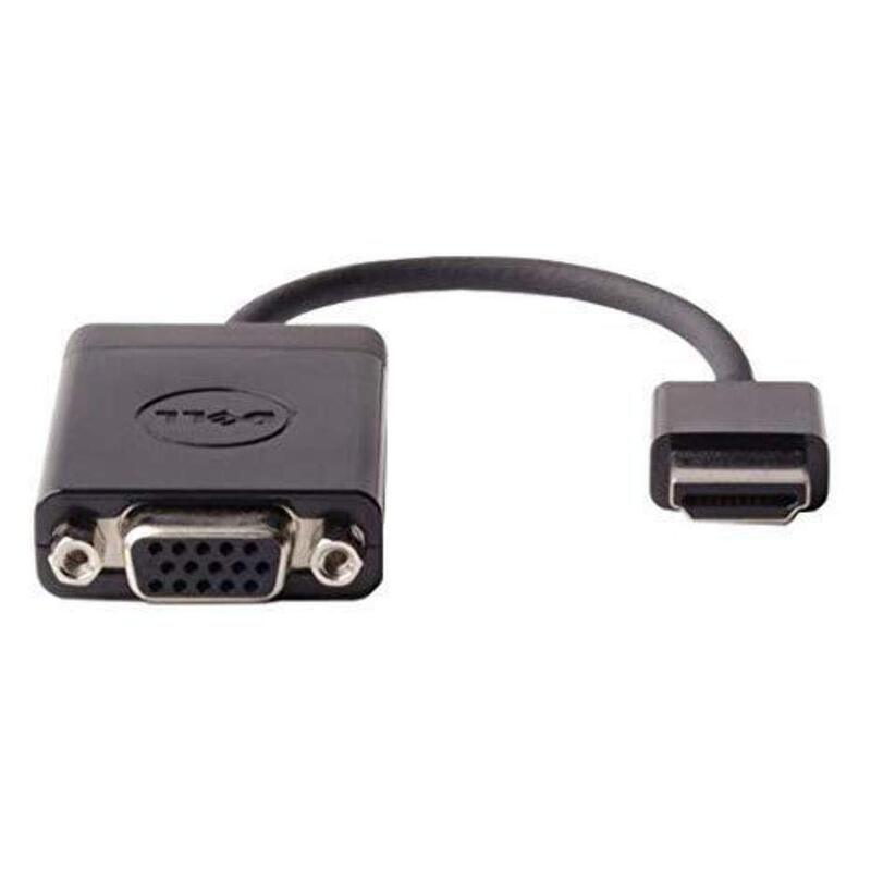 Dell HDMI to VGA Adapter - 1 x 19-pin HDMI (Type A) Digital Audio/Video Male - 1 x 15-pin HD-15 VGA Female - 1920 x 1080 Supported - Black