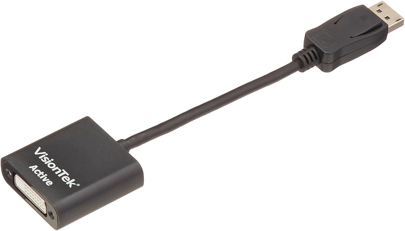 VisionTek DisplayPort to DVI-D Single Link Active Adapter, 7 Inches, Male to Female, for Lenovo, Dell, HP