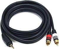 Monoprice Premium 3.5mm Stereo Male to 2 RCA Male Audio Cable, 22AWG Gold Plated