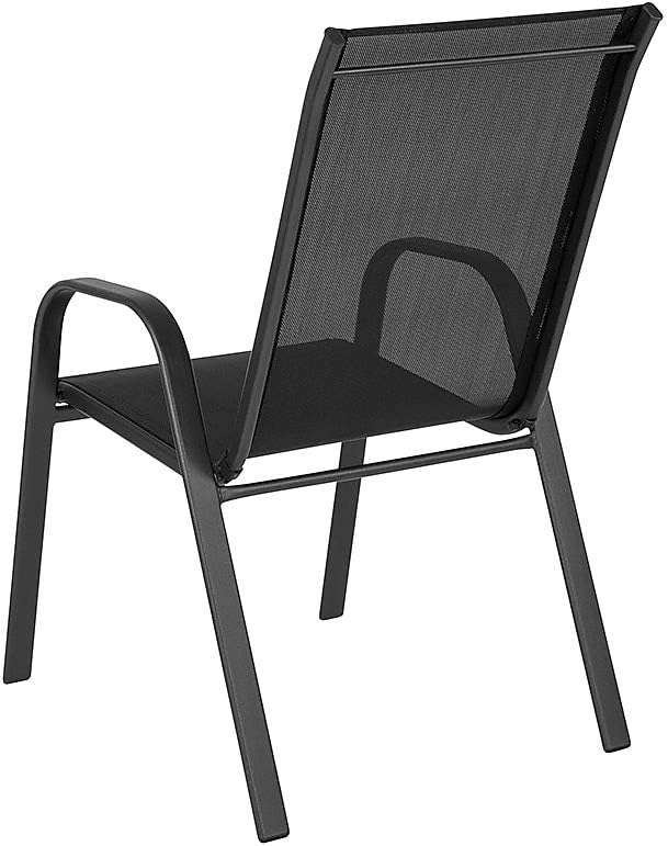 FLASH FURNITURE Brazos Series Outdoor Stackable Patio Chairs with Flex Comfort Material