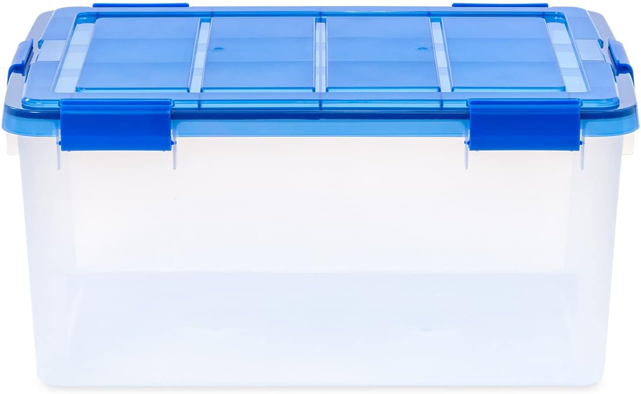 Iris Ultimate Weatherpro Storage Boxes, 23-5/8inL x 20-1/16inW x 16-3/16inH, 60 Qt, Clear, Set Of 4 Boxes