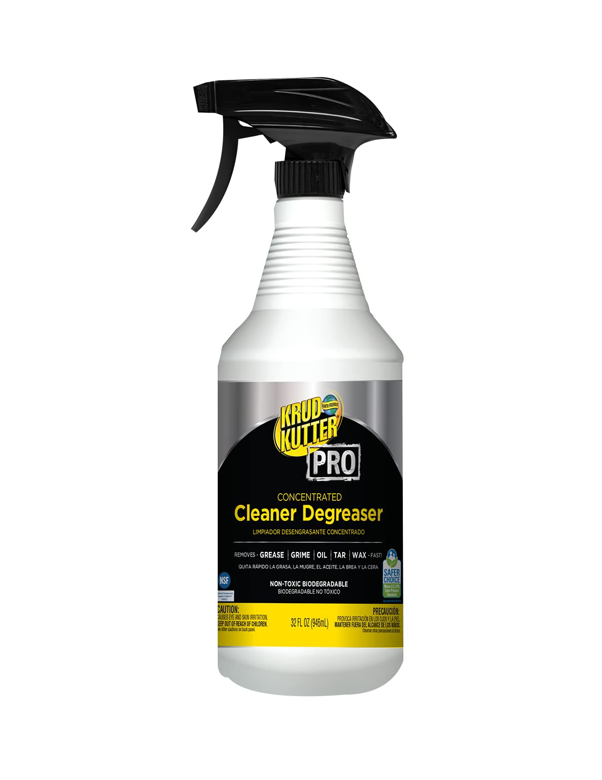Krud Kutter Pro Concentrated Cleaner Degreaser, 32 Oz, Clear, Pack Of 6 Bottles