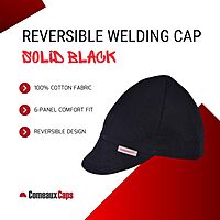 Comeaux Caps Reversible Welding Cap Solid Black 7 1/8