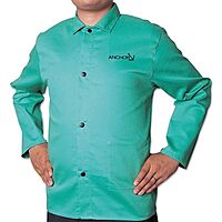 BEST WELDS 902-CA-1200-M - Flame Retardant Sateen Jacket, Medium, Visual Green
