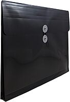 JAM PAPER Plastic Envelopes with Button & String Tie Closure - 12 Pack