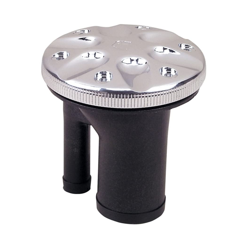 Perko 0591DPGCHR Vented Fill with Straight Neck for 1-1/2" Hose - Gas-Marked Chrome Cap