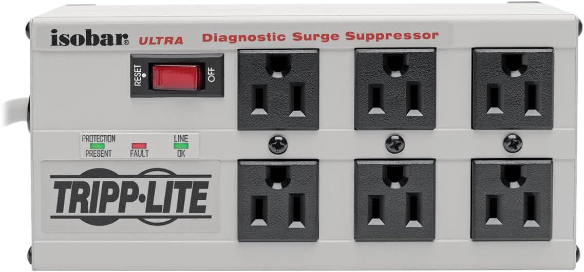 TRIPP LITE Isobar Series Surge Protector Power Strip, Metal, 3330 Joules, 6 ft Cord