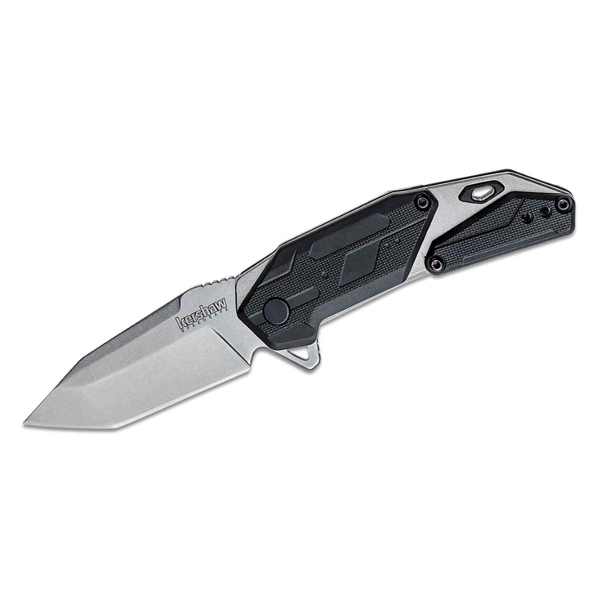 Kershaw Jetpack Folding Pocket Knife, SpeedSafe Opening, 2.75 inch Silver Blade with Black Handle, Pocketclip