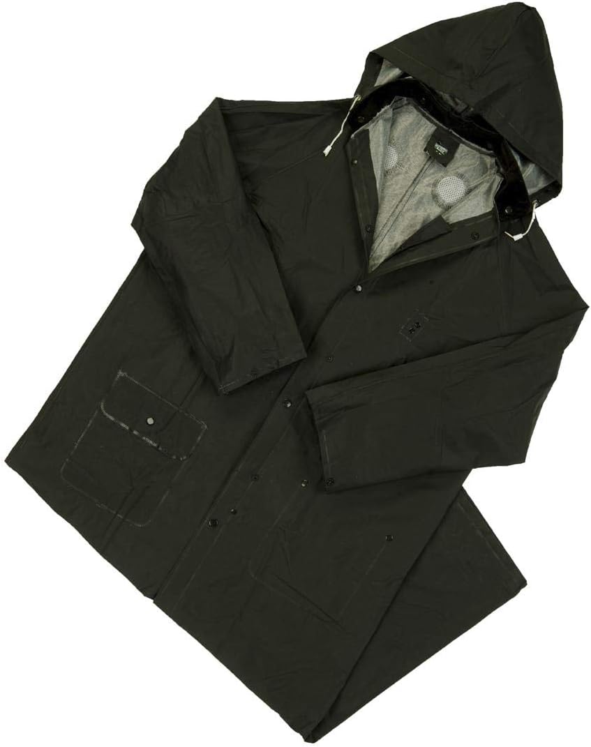 Rainwear 35ml PVC over Polyester 60" Rider Coat - Fire Retardant - 1 Each